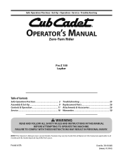 Cub Cadet Pro Z 160L EFI Owners Manual