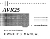 Harman Kardon AVR25 Owners Manual