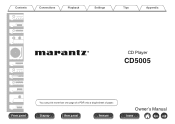 Marantz CD5005 Owner's Manual in English