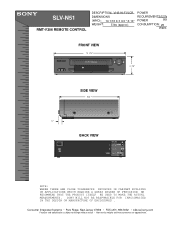 Sony SLV-N51 Dimensions Diagram