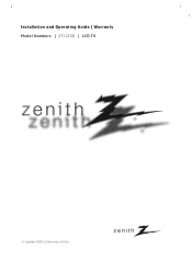Zenith Z23LZ6R Operating Guide
