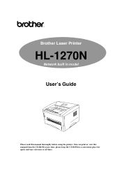 Brother International HL 1270N Users Manual - English