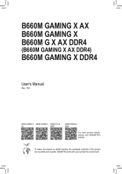 Gigabyte B660M GAMING X AX User Manual
