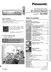 Panasonic SA-XR55K SAXR55 User Guide