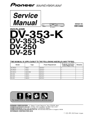 Pioneer DV-353-K Service Manual