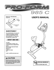 ProForm 985c Uk Manual