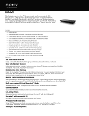 Sony BDP-BX59 Marketing Specifications