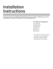 GE GCG17 Installation Instructions