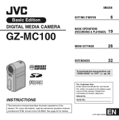 JVC GZMC100 Instructions
