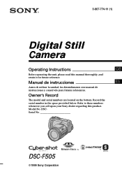 Sony DSC-F505 Operating Instructions