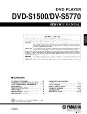 Yamaha DVS5770 Service Manual