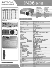 Hitachi CP-X505W Brochure