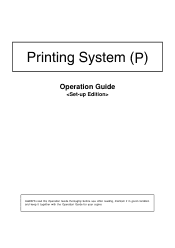 Kyocera KM-C830D Printing System (P) Operation Guide  (Setup Edition)