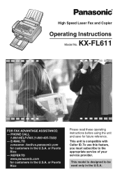 Panasonic KXFL611 KXFL611 User Guide