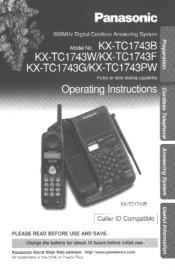 Panasonic KX-TC1743W Digital 900 Cordless