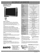 Sanyo CE52LH1R Print Specs