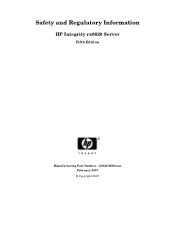 HP Integrity rx8620 Safety and Regulatory Information, Fifth Edition - HP Integrity rx8620 Server