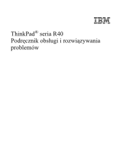 Lenovo ThinkPad R40e Polish - Service and Troubleshooting Guide for R40, R40e