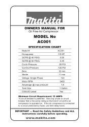 Makita AC001 Makita AC001 Instruction Manual