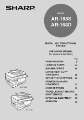 Sharp AR 168S AR-168S | AR-168D Operation Manual