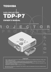 Toshiba TDP-P7U User Guide 2