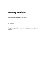 Compaq nx6310 Memory Modules