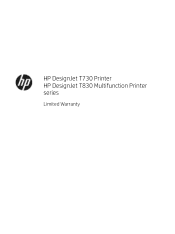 HP DesignJet T800 Limited Warranty