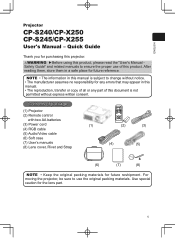 Hitachi CPS240 Quick Start Guide