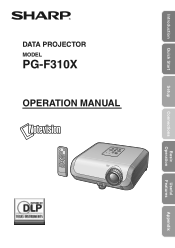 Sharp PGF310X PG-F310X Operation Manual