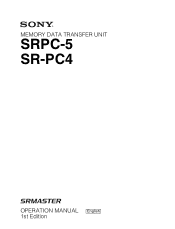 Sony SRPC4 Product Manual (SRMASTER: SRPC4 / SRPC5 Operation Manual)