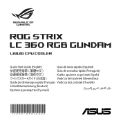 Asus ROG STRIX LC 360 RGB GUNDAM Quick Start Guide Multiple Languages