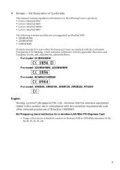 Lenovo S400u Laptop Regulatory Notice V1.1 for Europe - IdeaPad S300, S400, S405, S400u