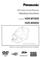 Panasonic VDR M70 Operating Instructions