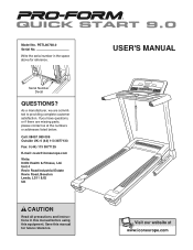 ProForm Quick Start 9.0 Treadmill Uk Manual