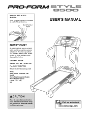 ProForm Style 8500 Treadmill Uk Manual