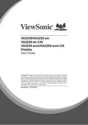 ViewSonic VA2259-smh - 22 1080p IPS Monitor with HDMI and VGA Inputs VA2259-SMH User Guide English