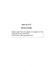 Acer AL1717 AL1717 Service Guide