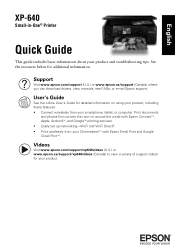 Epson XP-640 Quick Guide and Warranty