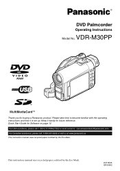 Panasonic VDRM30 VDRM30 User Guide
