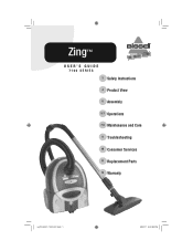 Bissell Zing Bagged Canister Vacuum User Guide - English