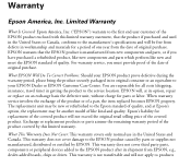 Epson 30000 Warranty Statement