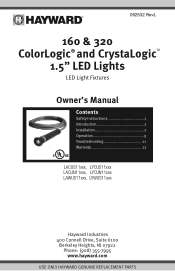 Hayward W3HP50HA2 ColorLogic-CrystaLogic-160-320-LED-Owners-Manual-092532RevL