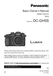 Panasonic LUMIX GH5s Basic Operating Manual