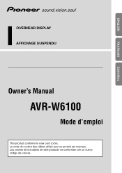 Pioneer AVR-W6100 Owner's Manual