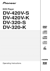 Pioneer DV320K Operating Instructions