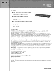 Sony DVP-NS72HP Marketing Specifications