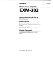 Sony EXM-202 Users Guide