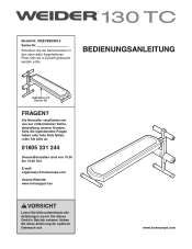 Weider 130 Tc Bench German Manual