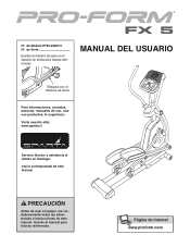ProForm Fx5 Elliptical Spanish Manual