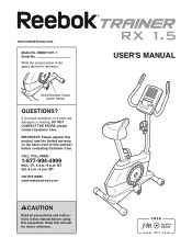 Reebok Trainer Rx 1.5 Bike English Manual